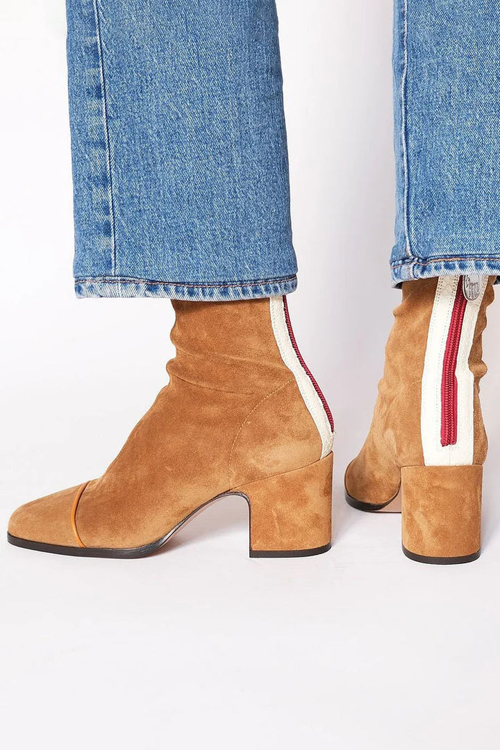 Vivienne | Modern Two-Tone Ankle Booties