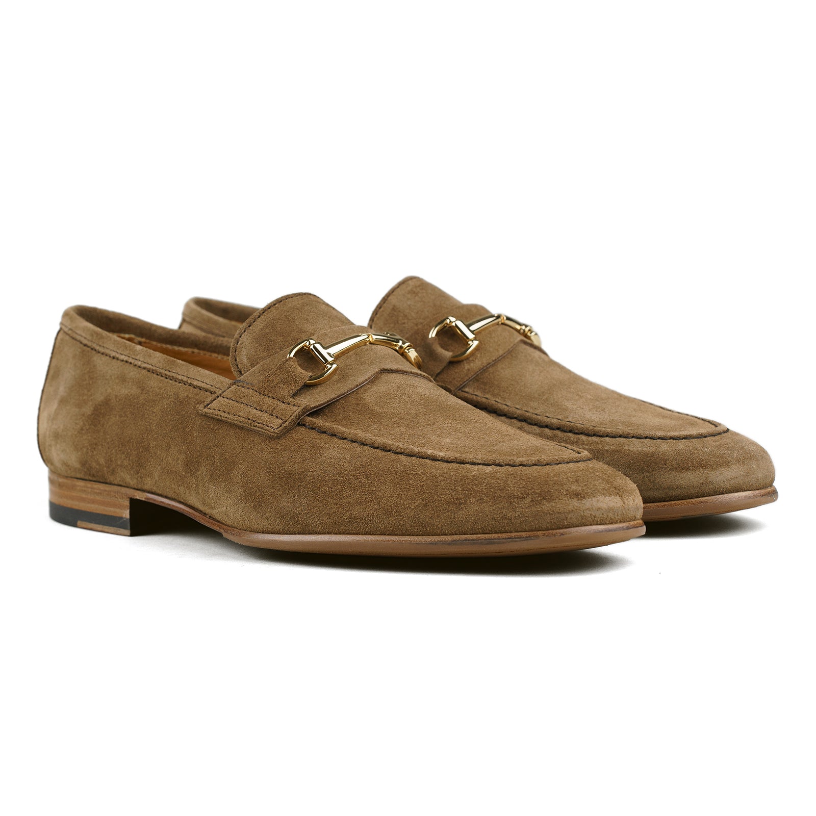 Trendora™ - Medium brown suede loafers