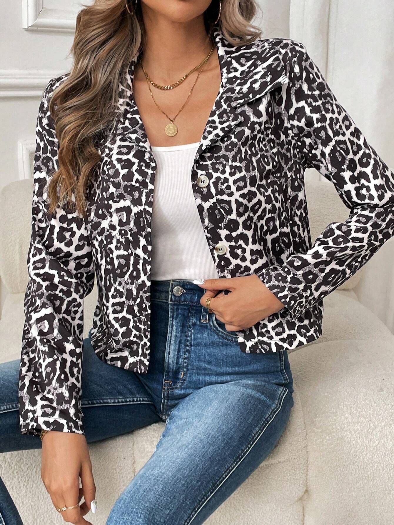 Emma™ - Grey leopard jacket