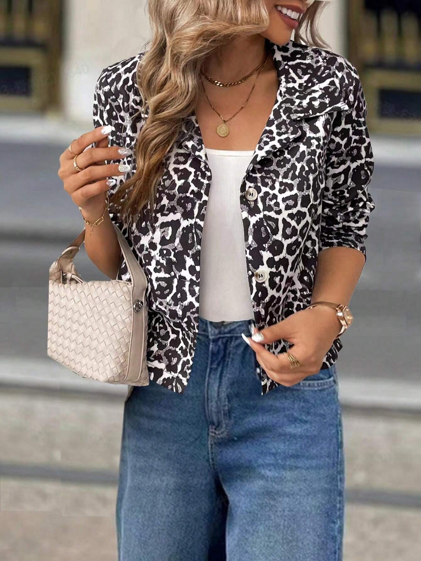 Emma™ - Grey leopard jacket