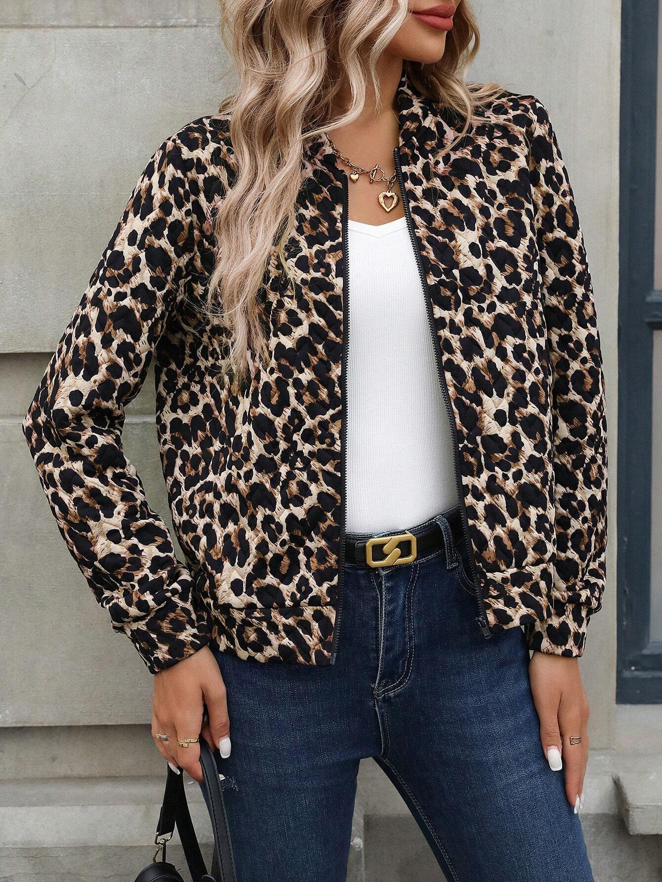 Sophia™ - Spring leopard baseball jacket