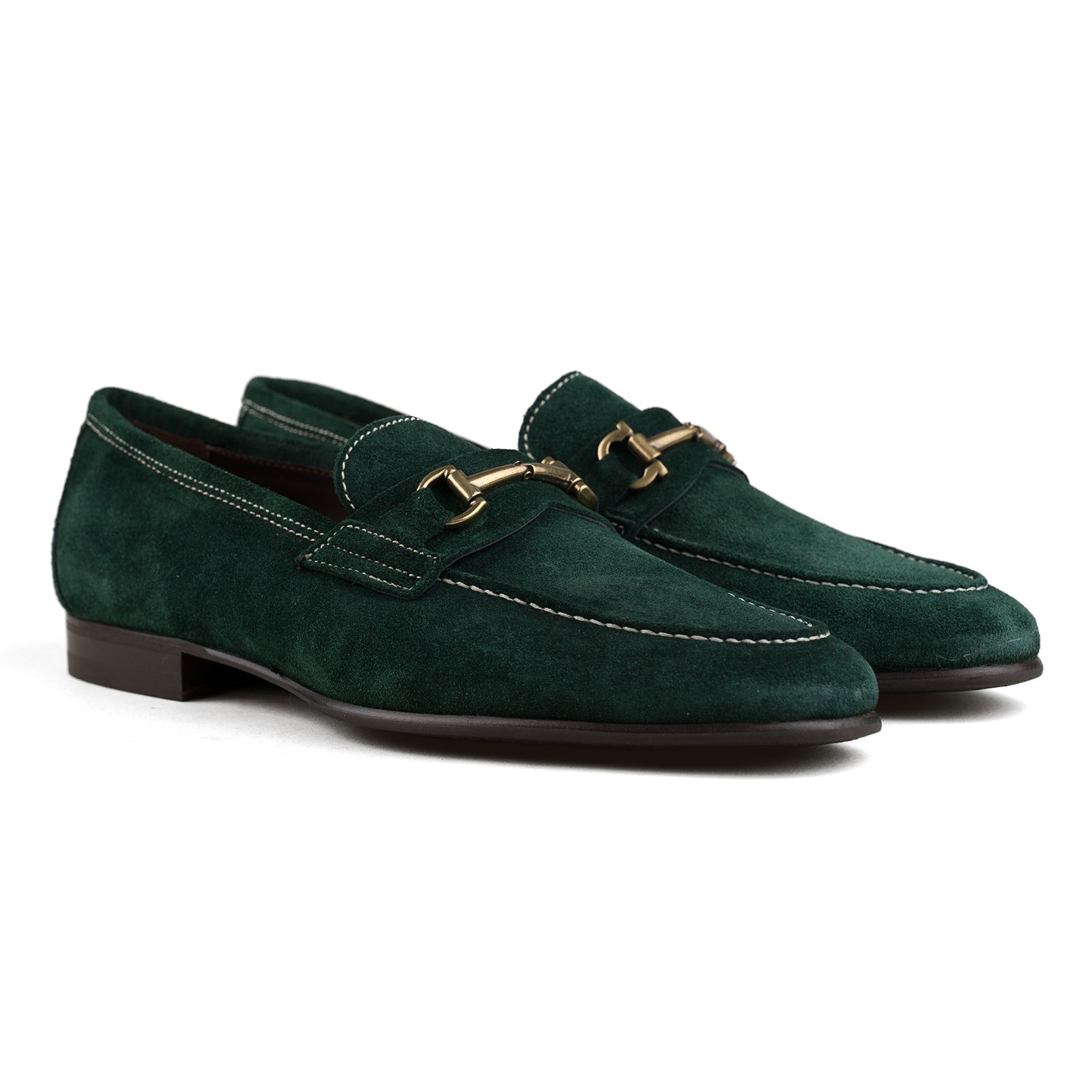 Trendora™ - Green suede loafers