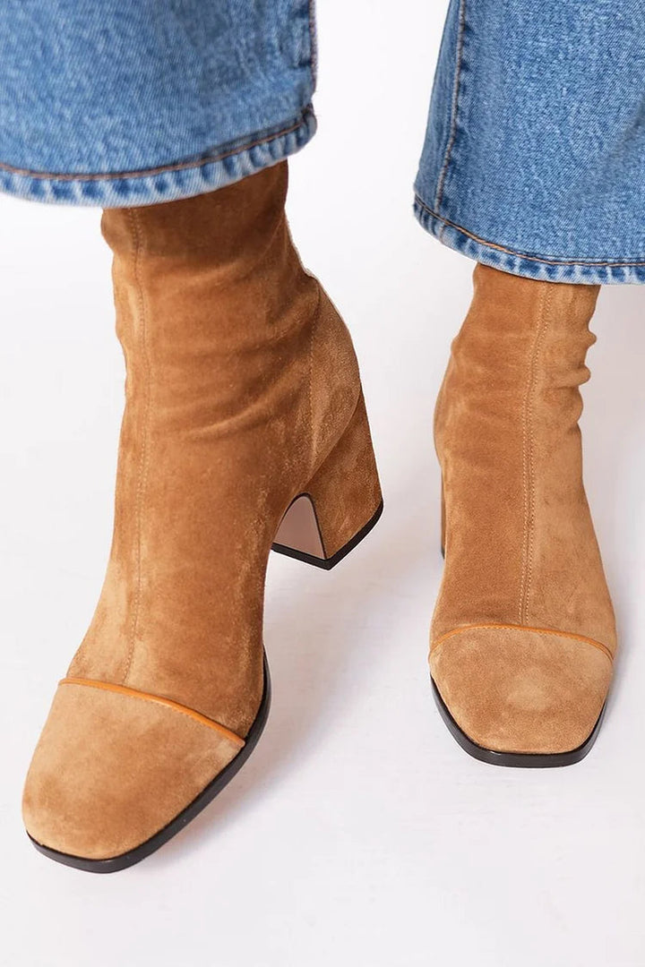 Vivienne | Modern Two-Tone Ankle Booties