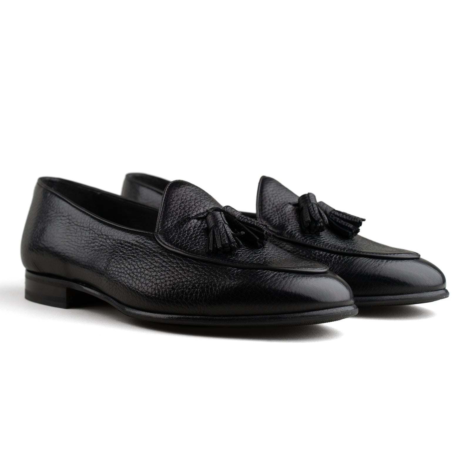 Trendora™ - Black deerskin loafers