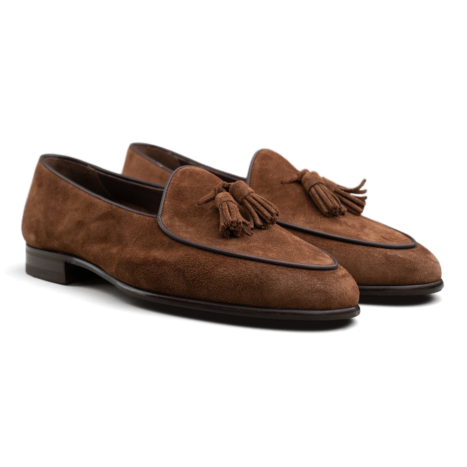 Trendora™ - Medium brown suede loafers