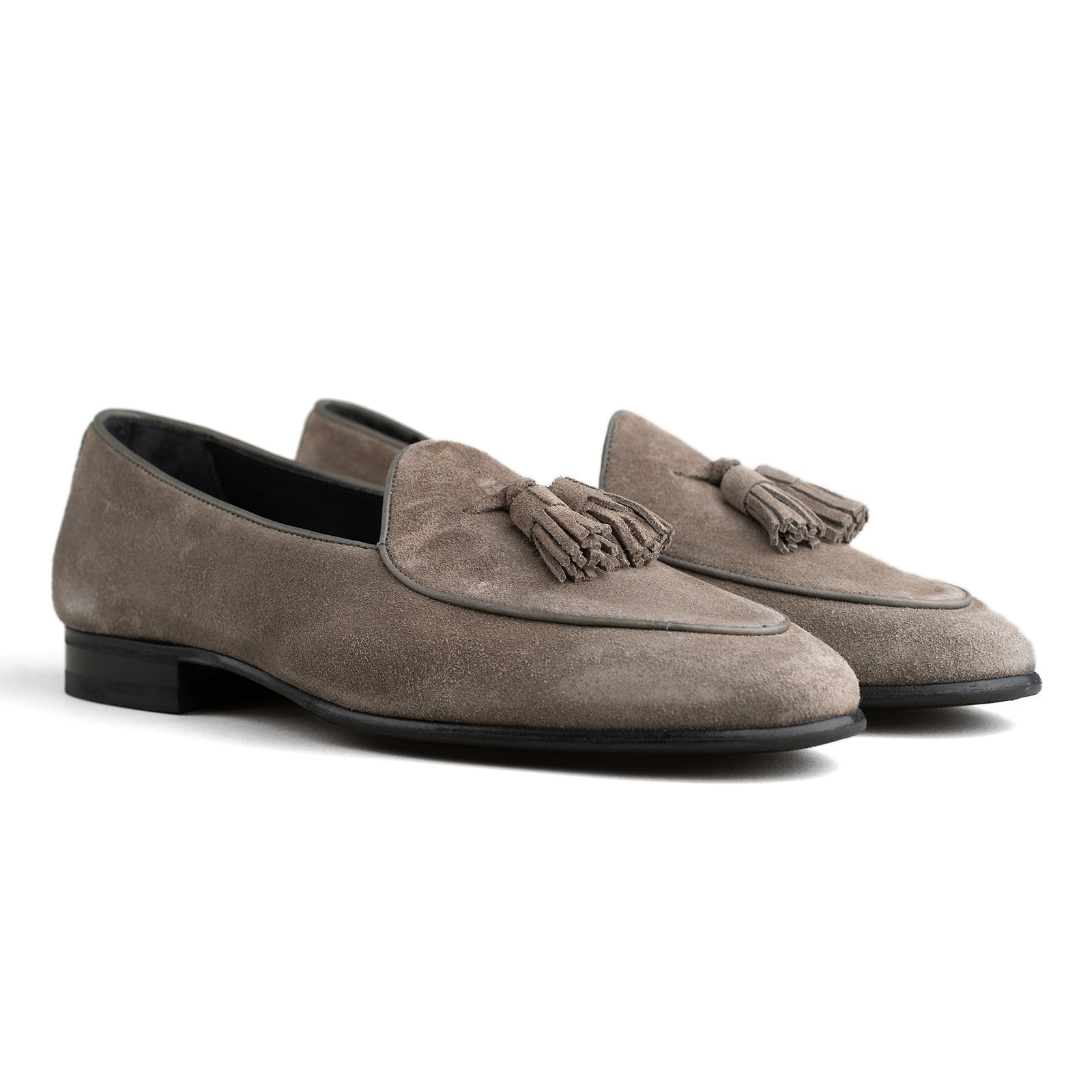 Trendora™ - Taupe grey suede loafers