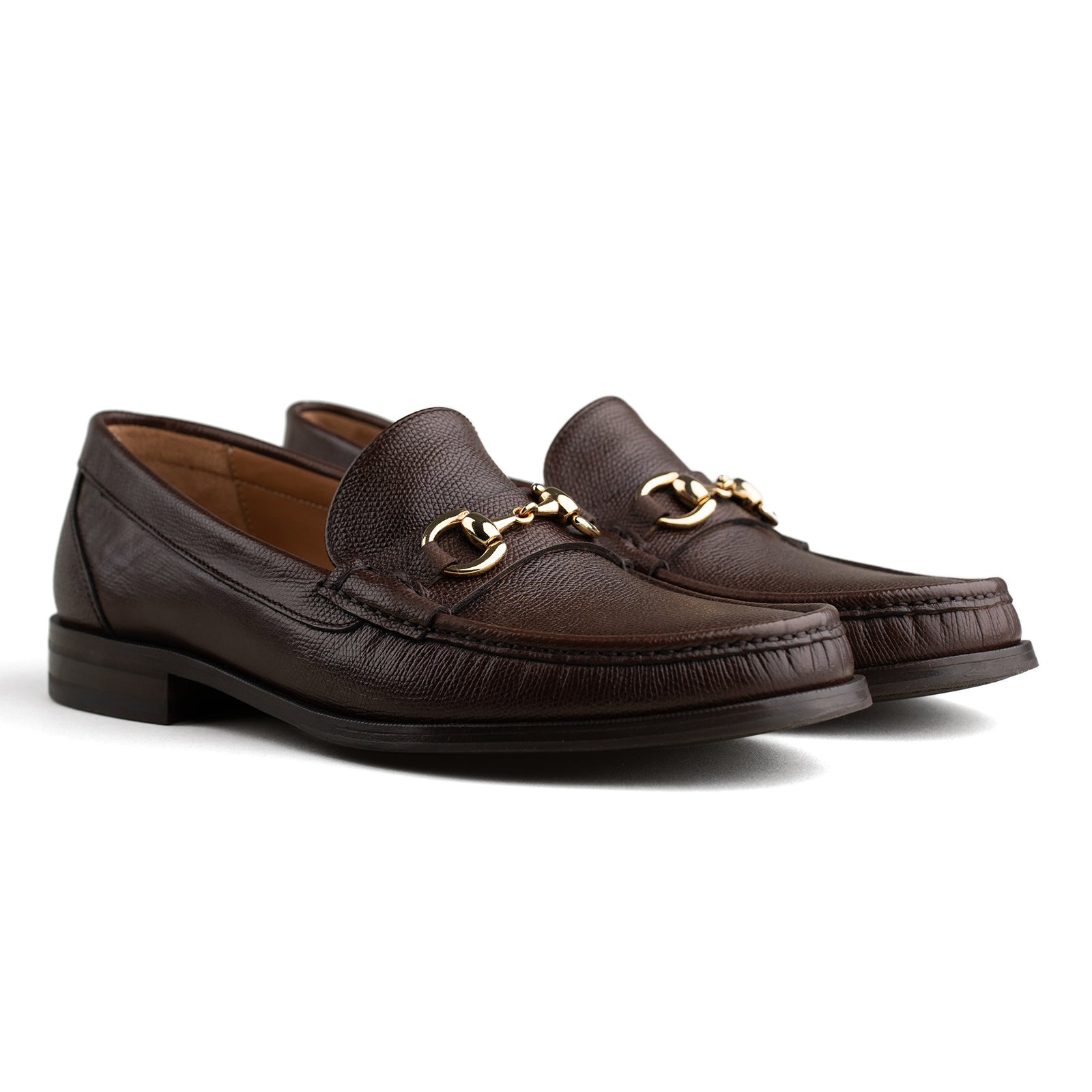 Trendora™ - Brown grain loafers