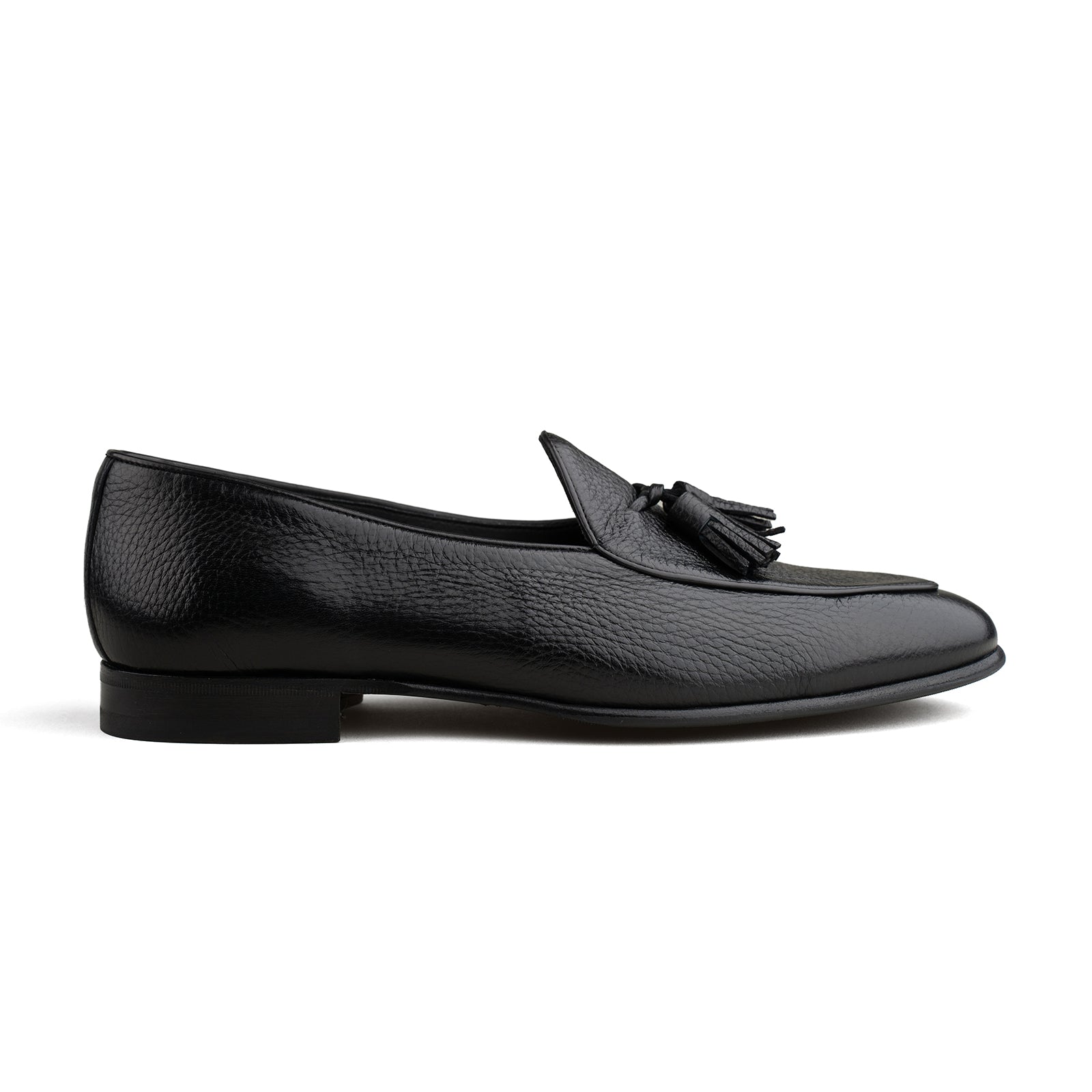 Trendora™ - Black deerskin loafers