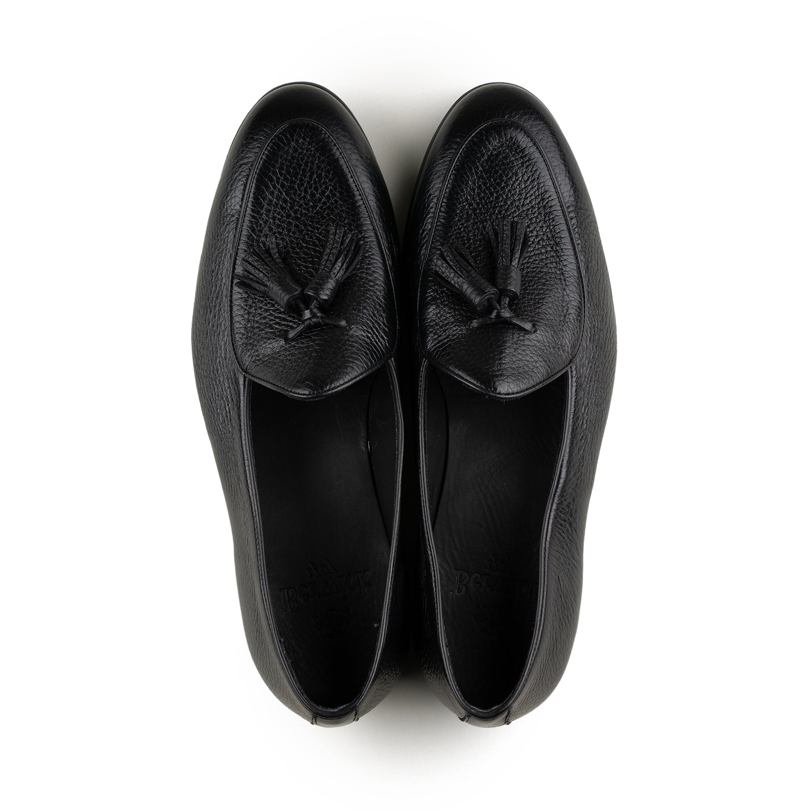 Trendora™ - Black deerskin loafers