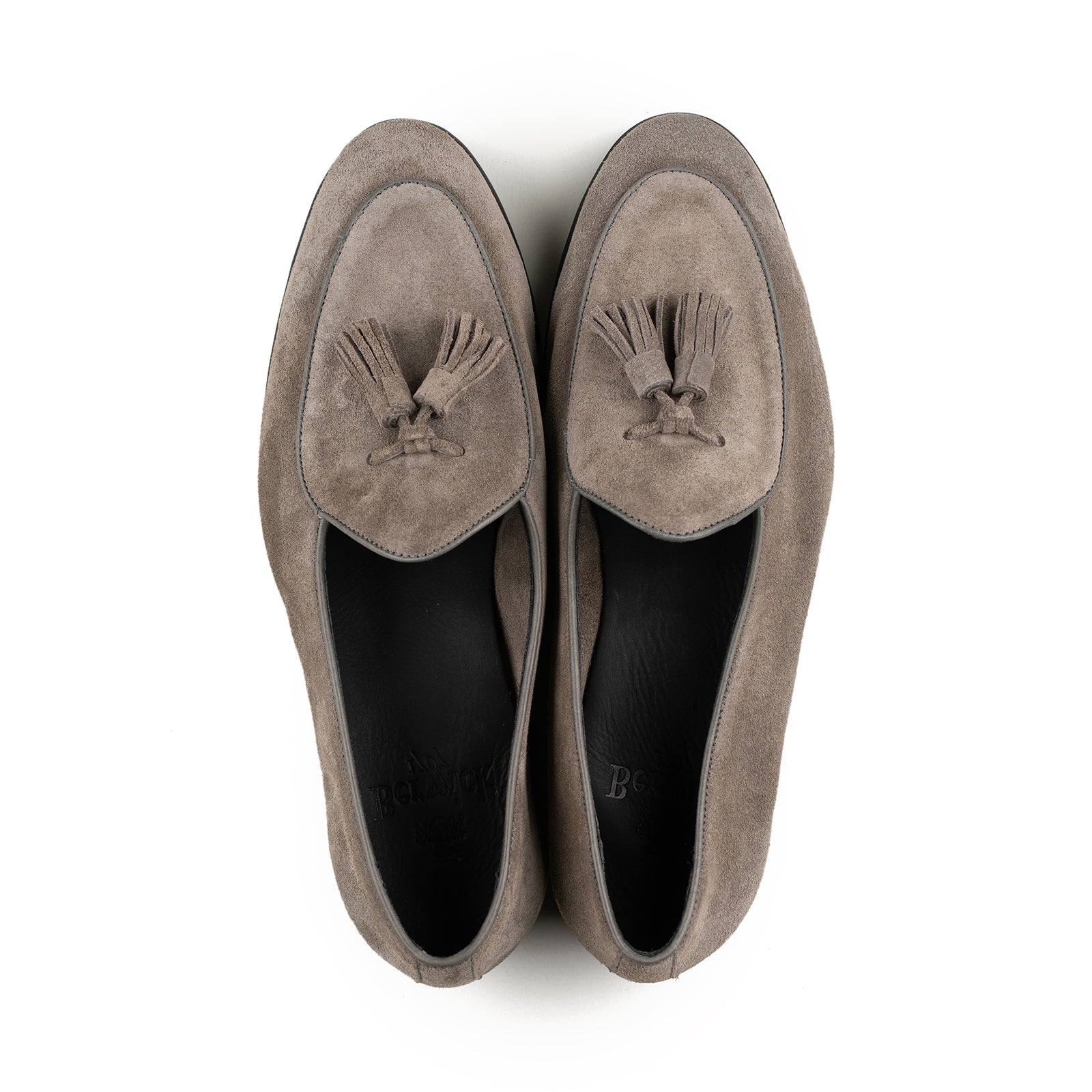 Trendora™ - Taupe grey suede loafers