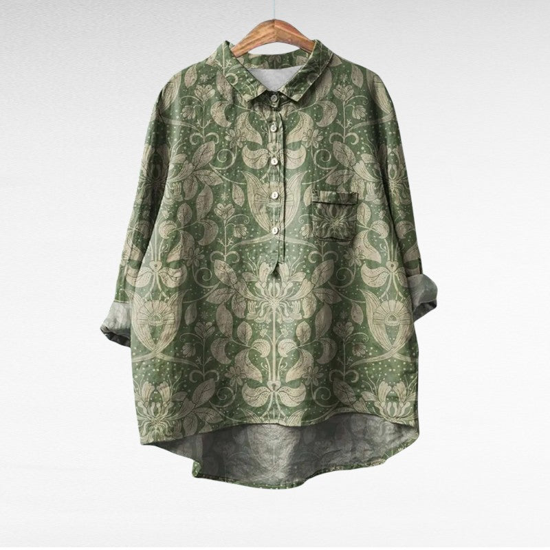 NADIA |  Elegant Summer Linen Blouse