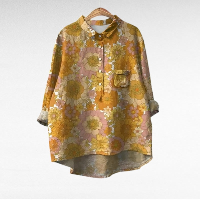 NADIA |  Elegant Summer Linen Blouse