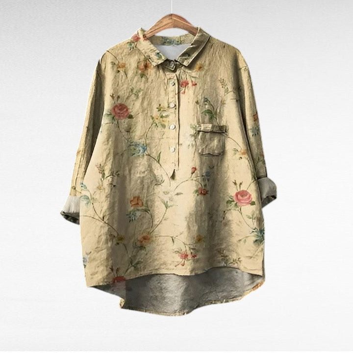 NADIA |  Elegant Summer Linen Blouse