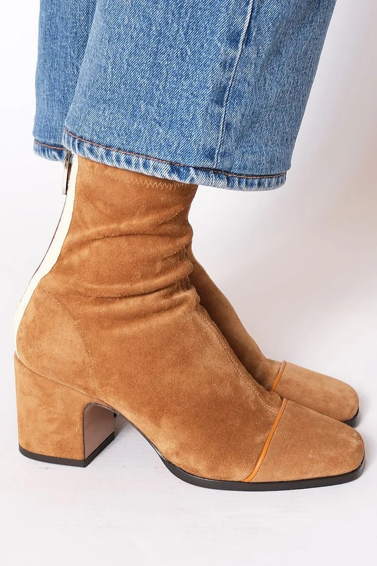 Vivienne | Modern Two-Tone Ankle Booties