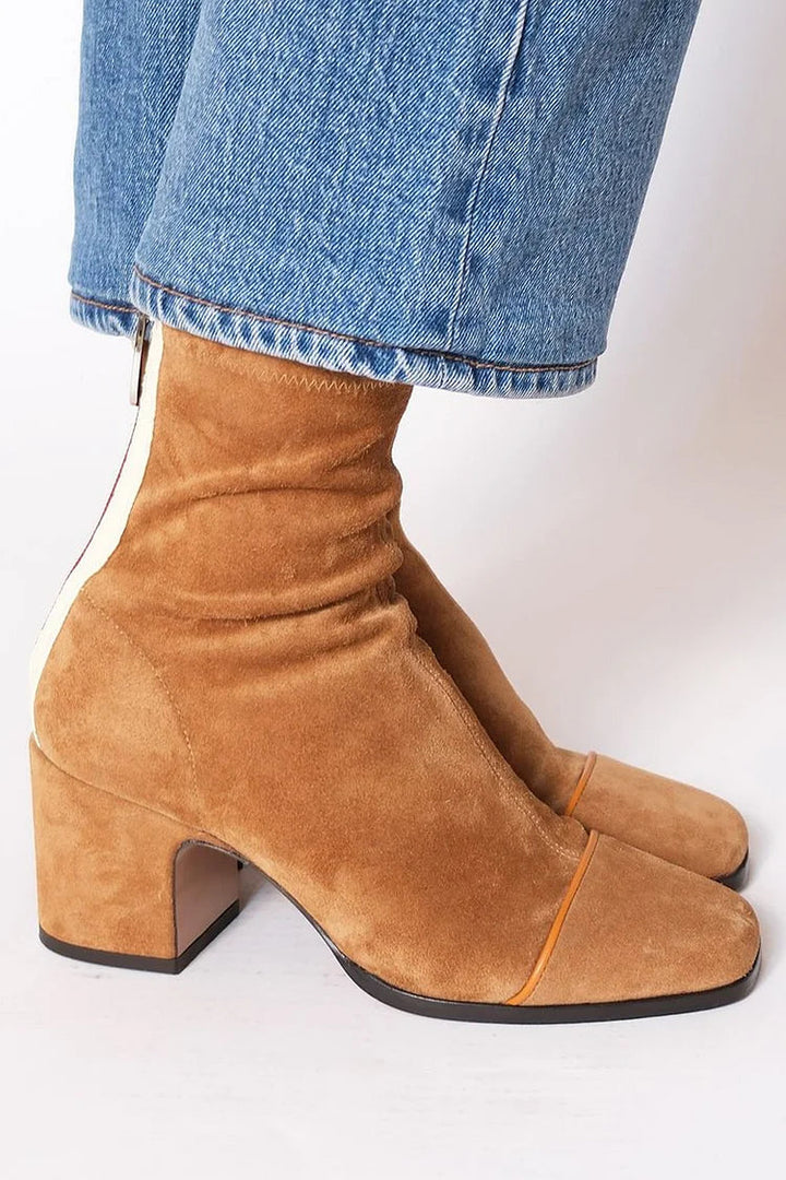 Vivienne | Modern Two-Tone Ankle Booties