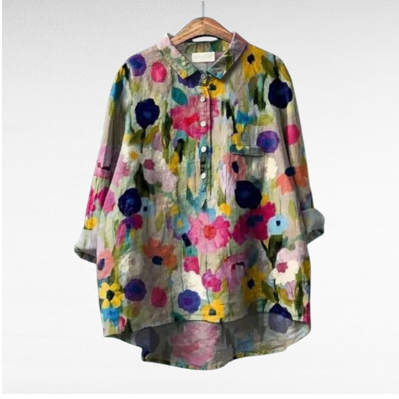 CLARICE | Elegante Blusa de Verano de Lino