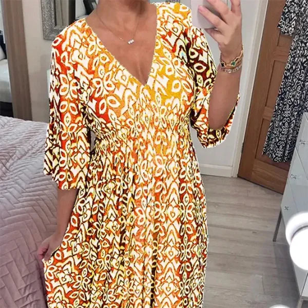 Pam - Floral dress with V-neck